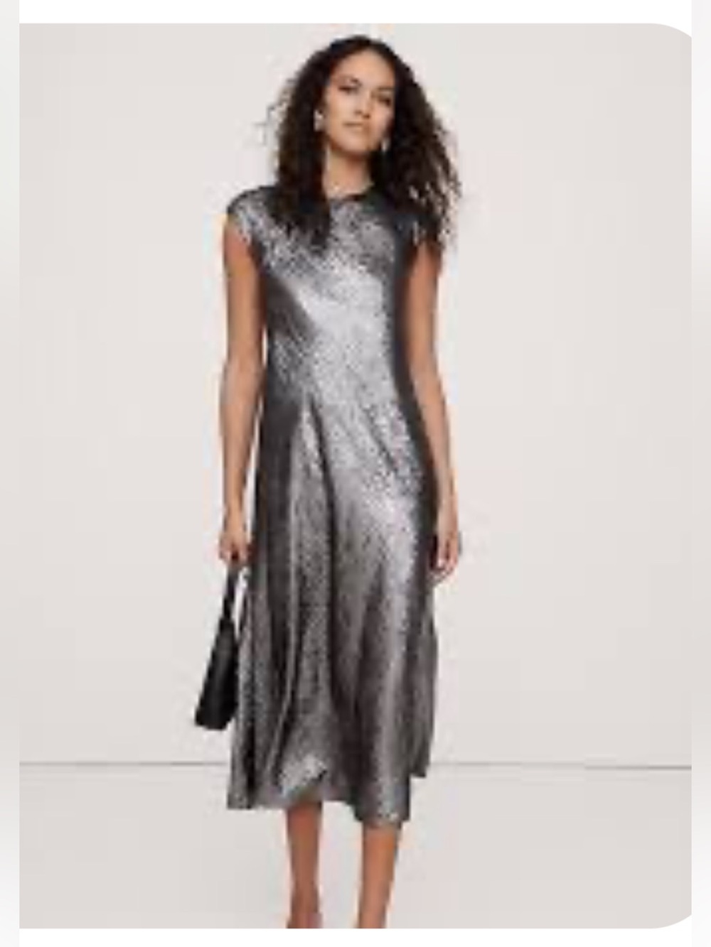 NWT-Banana Republic Bias Cut Satin Midi Dress, Large